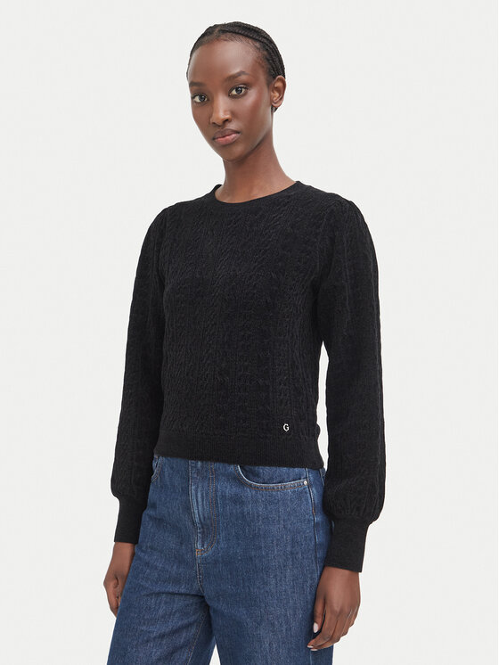 Guess Sweter W6BR44 Z1441 Czarny Regular Fit