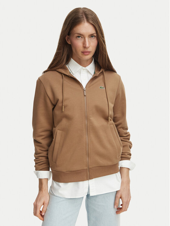 Lacoste Bluza SF5256 Brązowy jasny Regular Fit