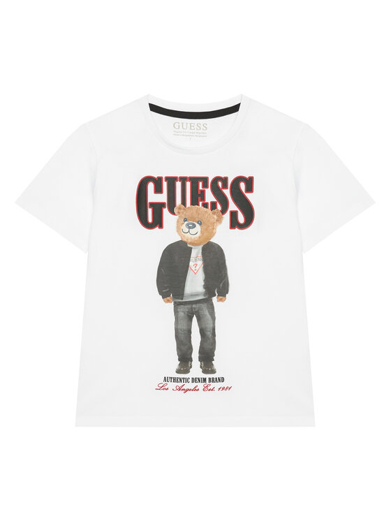 Guess T-Shirt L6RI11 K8HM4 Biały Regular Fit
