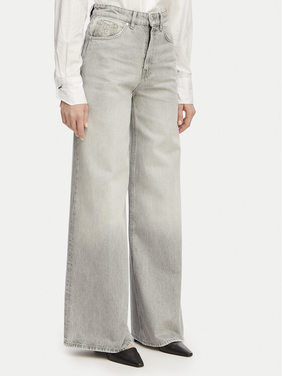 HUGO Jeansy 937 50557053 Szary jasny Wide Leg