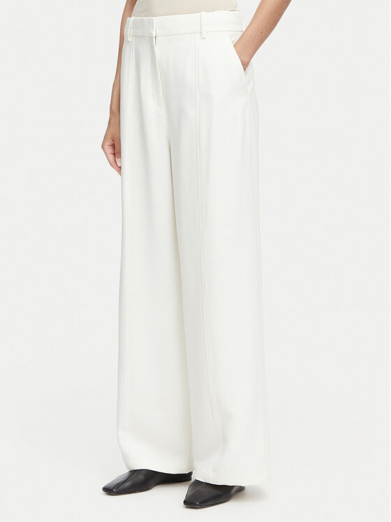 Calvin Klein Spodnie materiałowe LV044F651G Kremowy Straight Fit