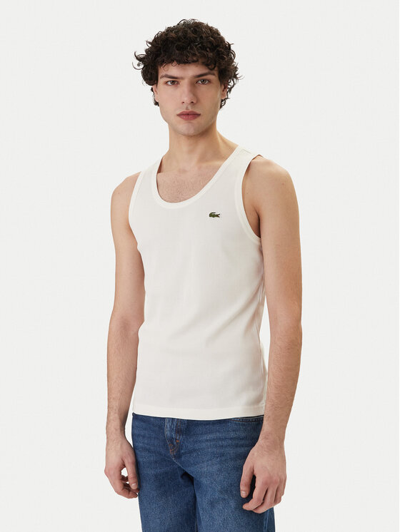 Lacoste Tank top TH0030 Biały Slim Fit