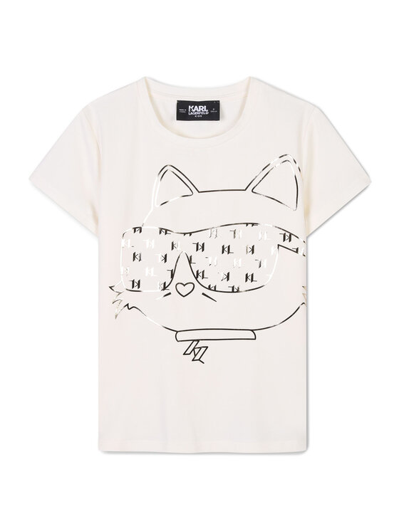 Karl Lagerfeld Kids T-Shirt Z30447 D Écru Regular Fit