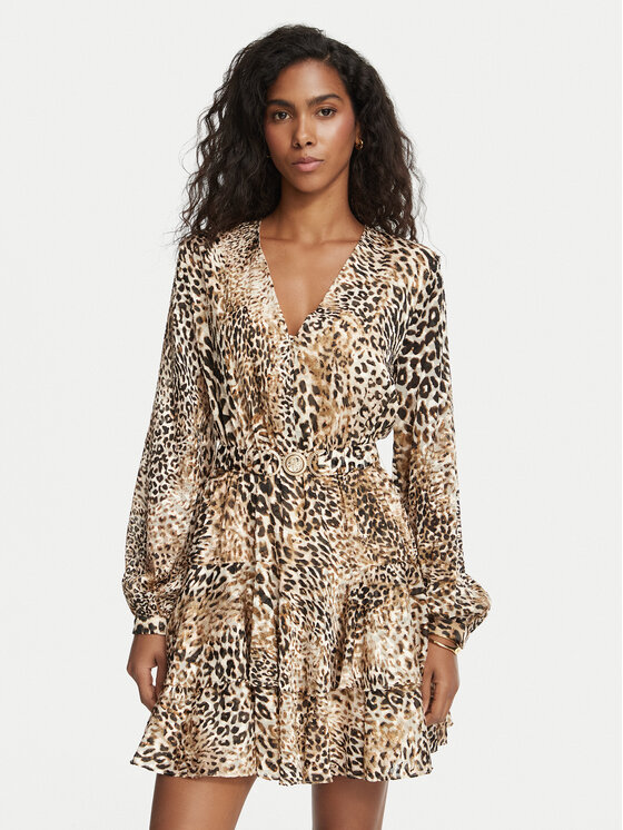 Guess Sukienka koktajlowa W6BK42 W4225 Brązowy Regular Fit