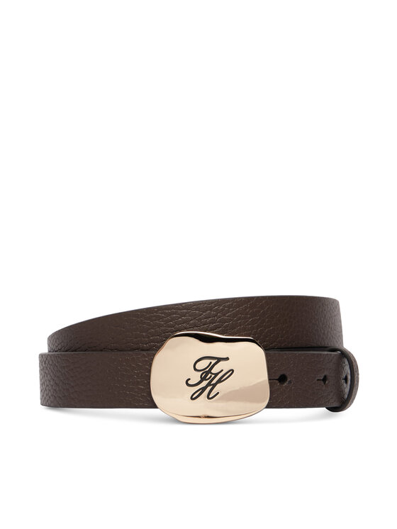 Tommy Hilfiger Pasek Th Plaque 2.5 Pebble AW0AW19152 Brązowy