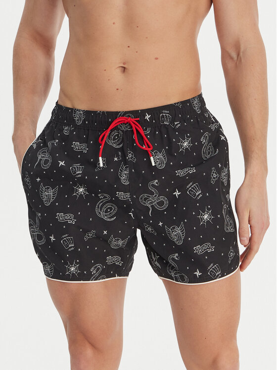 HUGO Szorty kąpielowe Rik 50533795 Czarny Regular Fit