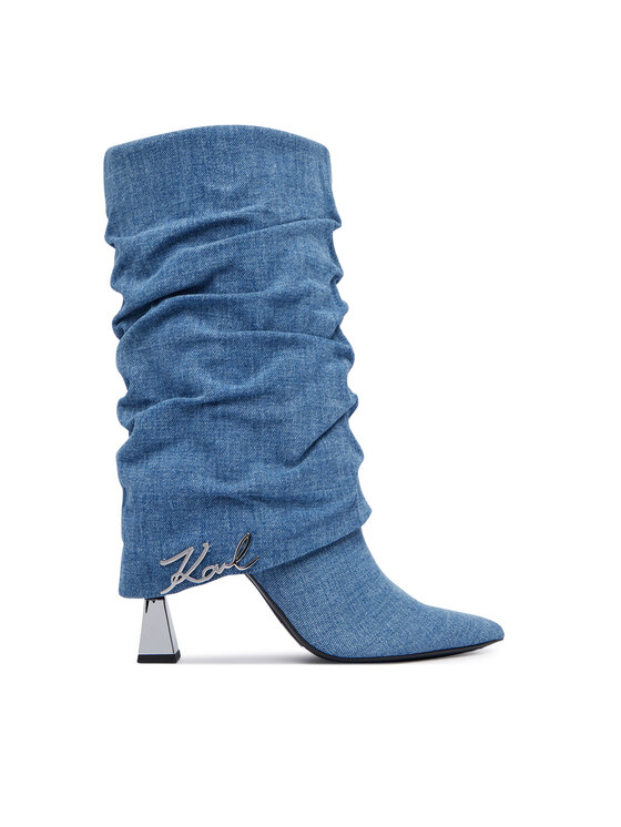KARL LAGERFELD Kozaki Debutante KL32086 Granatowy