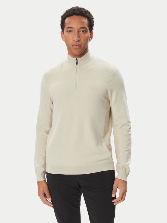 BOSS Sweter Momentum-X QZ 50547898 Beżowy jasny Regular Fit