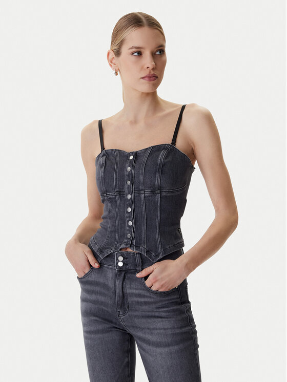 Guess Top W6RH80 D6921 Szary Slim Fit