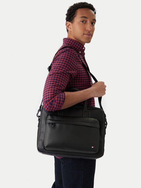 Tommy Hilfiger Torba na laptopa Th Flag Computer Bag AM0AM13989 Czarny