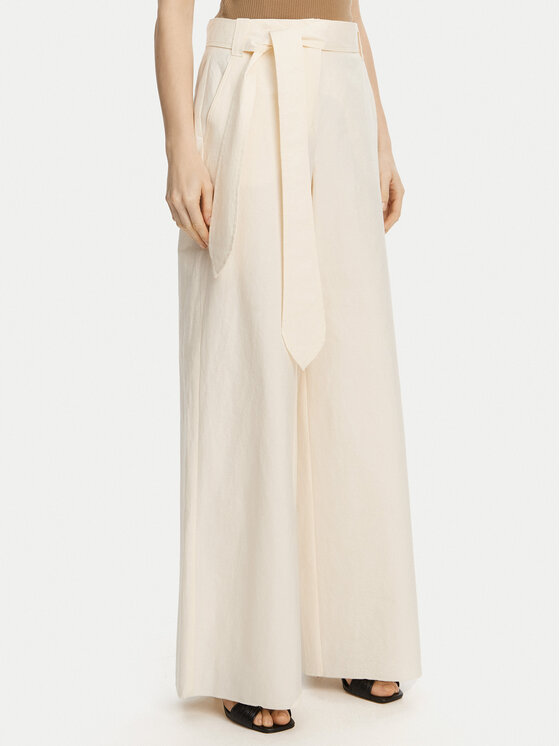 Marella Spodnie palazzo Luca 2513131032 Écru Wide Leg