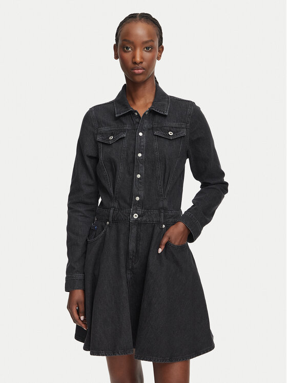 Karl Lagerfeld Jeans Sukienka jeansowa B3W13033 Czarny A-Line Fit