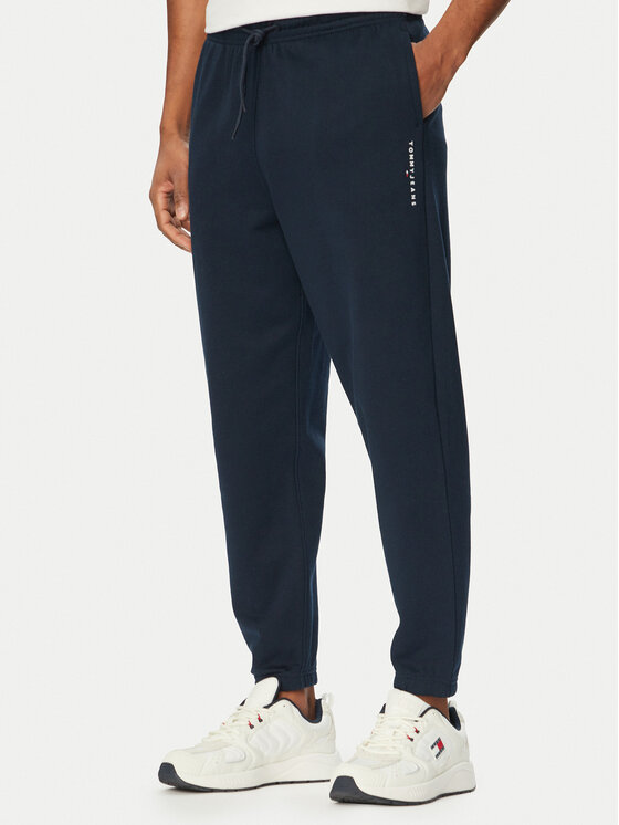 Tommy Jeans Spodnie dresowe Linear DM0DM23014 Granatowy Regular Fit