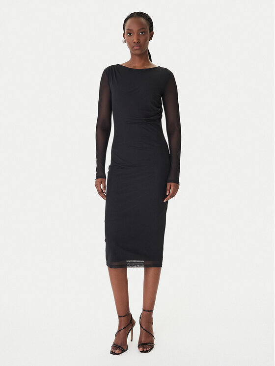 Patrizia Pepe Sukienka koktajlowa 8A1604/376-K103 Czarny Regular Fit