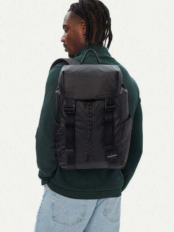 Calvin Klein Plecak Rubberized Flap Backpack LV04D3479G Czarny