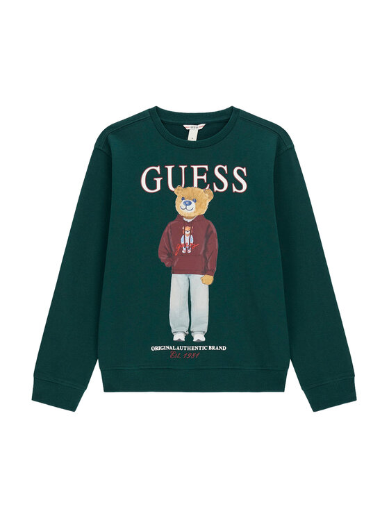 Guess Bluza L6YQ07 K4049 Zielony ciemny Regular Fit