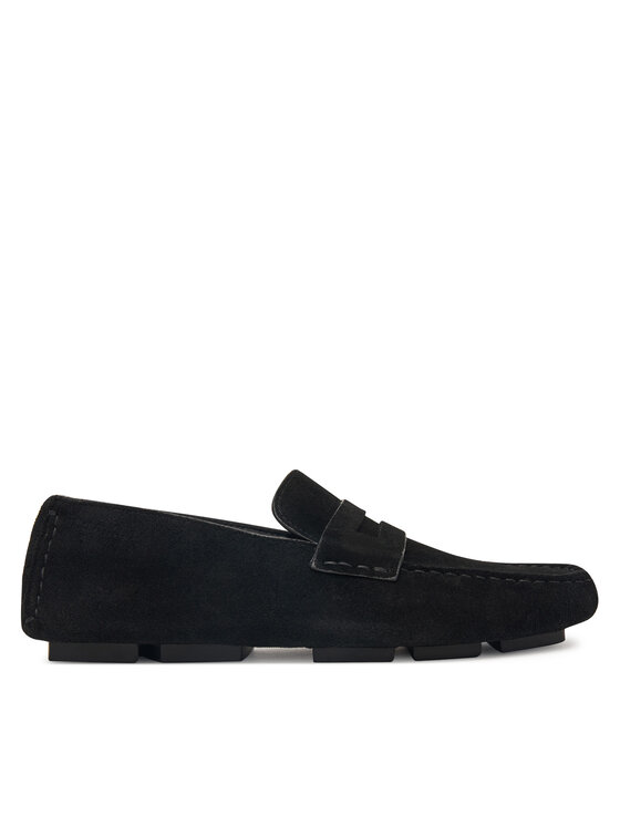 Calvin Klein Mokasyny Square Driver Suede HW0HW02844 Czarny