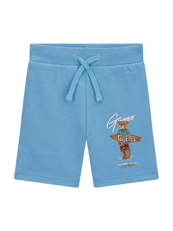 Guess Szorty sportowe N6GD04 KA6R4 Niebieski Regular Fit