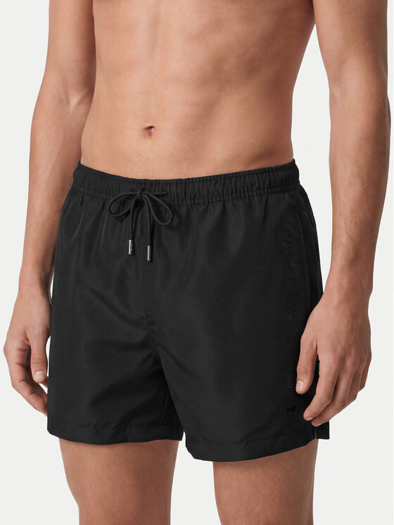 KARL LAGERFELD Szorty kąpielowe B1M46001 Czarny Regular Fit
