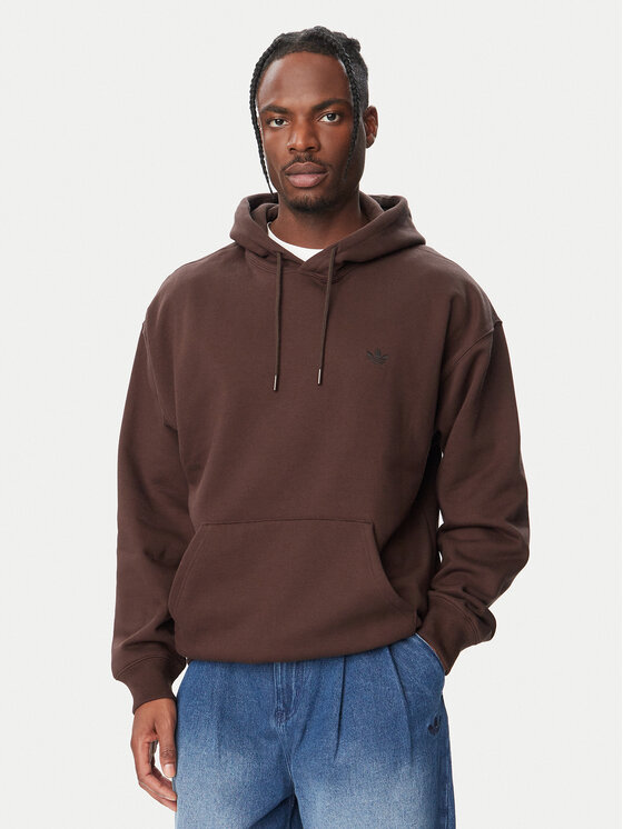 adidas Bluza Trefoil Essentials LL1058 Brązowy ciemny Loose Fit