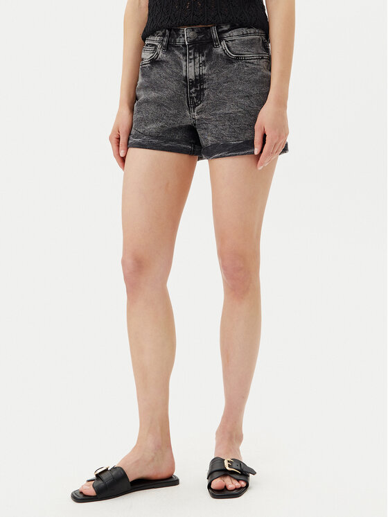 Noisy May Szorty jeansowe Moni 27033697 Szary Slim Fit