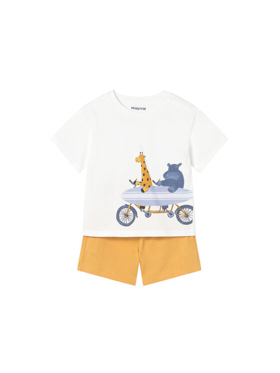 Mayoral Komplet t-shirt i spodenki 1670 Żółty Regular Fit