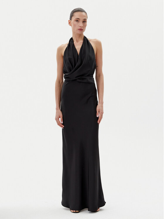 Eleh Sukienka wieczorowa ESS250036 Czarny Regular Fit