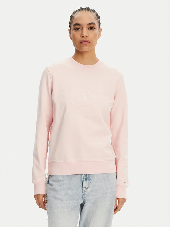Tommy Jeans Bluza Tonal Crest DW0DW20637 Różowy Regular Fit