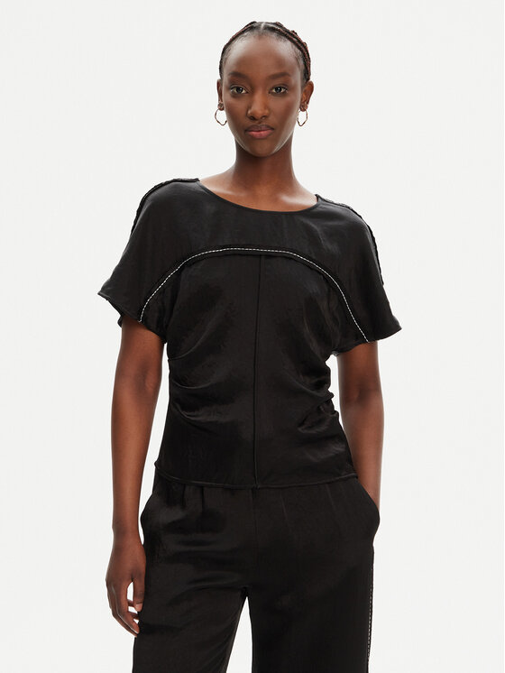 PINKO Bluzka 104596 A2BU Czarny Regular Fit