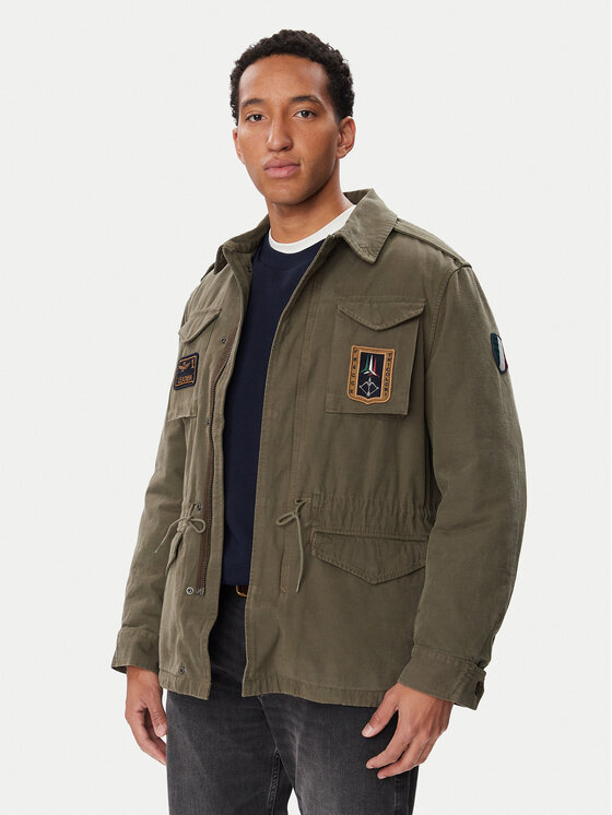 Aeronautica Militare Kurtka przejściowa 262AB3087UCT04233 Khaki Regular Fit