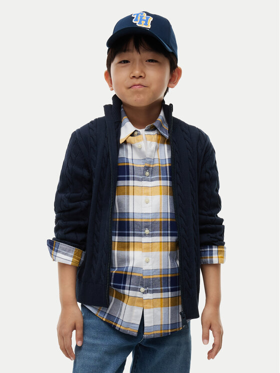 Tommy Hilfiger Kardigan KB0KB10625 Granatowy Regular Fit