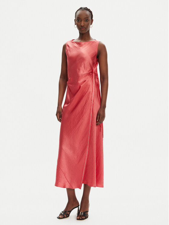 PINKO Sukienka koktajlowa Amico 105011 A2BU Koralowy Regular Fit