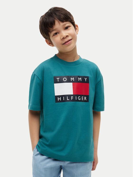 Tommy Hilfiger T-Shirt Heritage KB0KB10340 Zielony Regular Fit