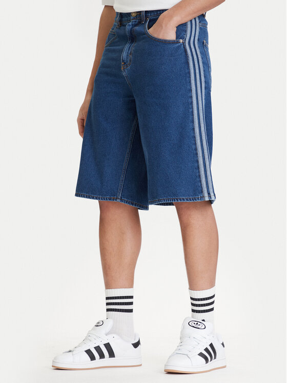 adidas Szorty jeansowe adicolor Firebird KD1500 Niebieski Loose Fit