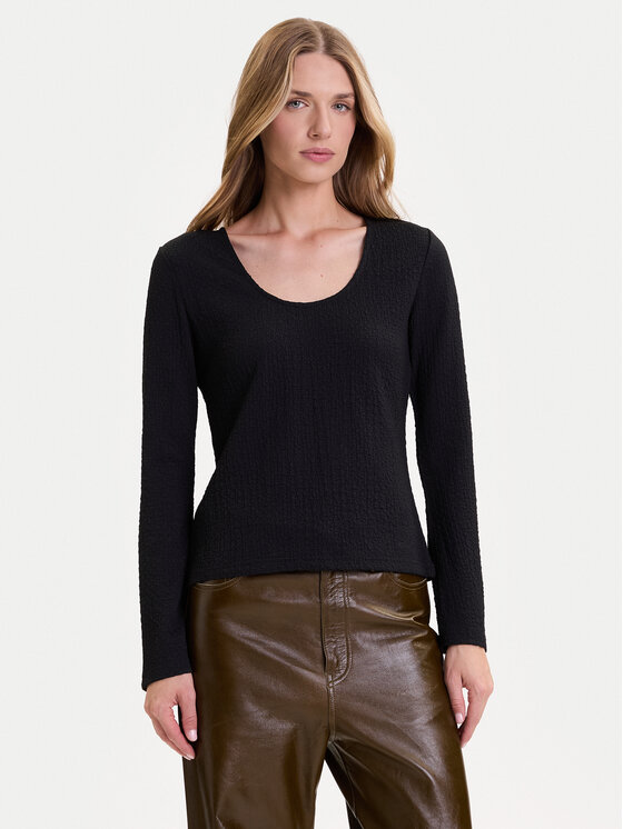 Vero Moda Bluzka Cille 10334657 Czarny Slim Fit