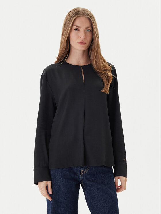 Tommy Hilfiger Bluzka WW0WW47339 Czarny Relaxed Fit