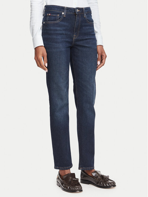 Tommy Hilfiger Jeansy Harlow WW0WW52184 Granatowy Slim Fit