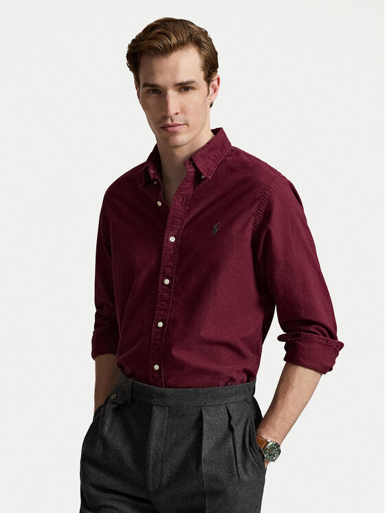 Polo Ralph Lauren Koszula 710805564526 Bordowy Regular Fit