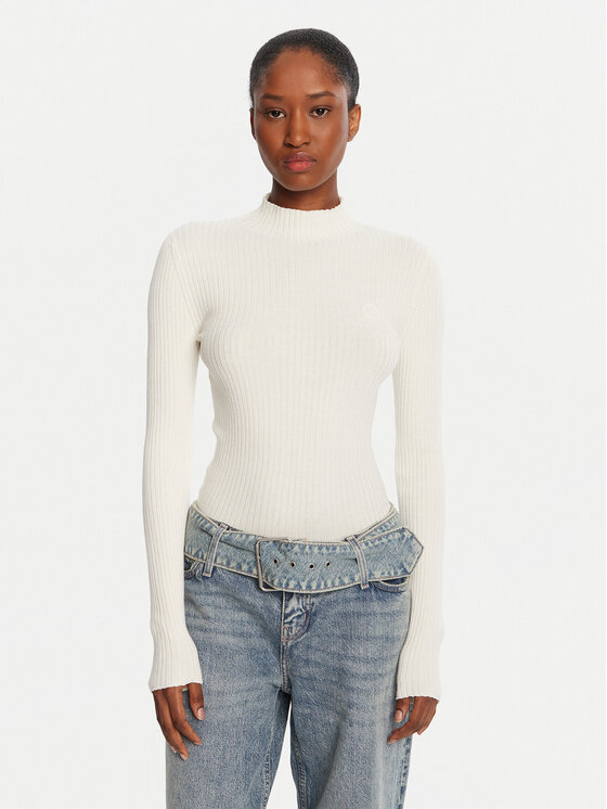 HUGO Sweter Sarmie_B 50522578 Écru Slim Fit