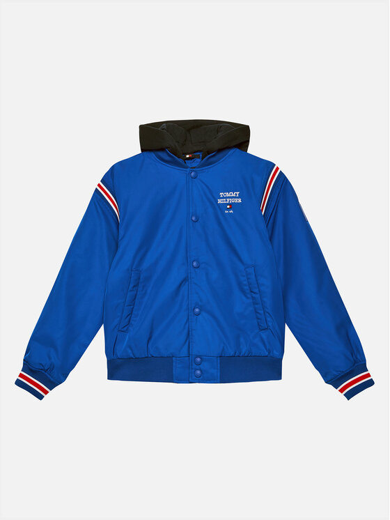 Tommy Hilfiger Kurtka bomber Th Logo Bomber Jacket KB0KB08742 Niebieski Regular Fit