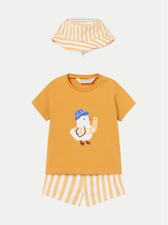 Mayoral Komplet t-shirt i kąpielówki 1620 Żółty Regular Fit