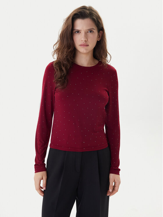 ONLY Bluzka Zita 15358986 Bordowy Regular Fit