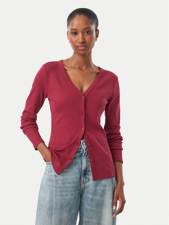 Calvin Klein Jeans Bluzka LV047G207G Bordowy Regular Fit