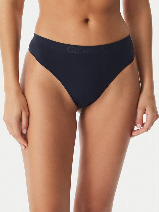 Calvin Klein Underwear Stringi LV00QD3958 Granatowy