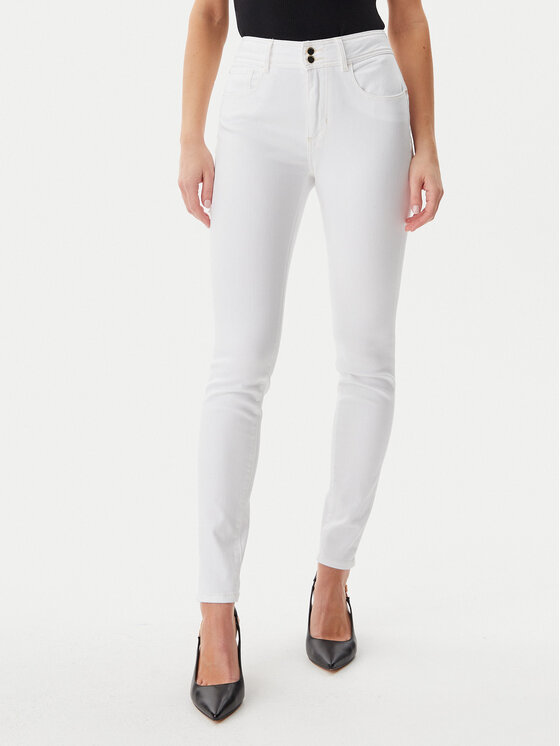 Guess Jeansy W5GA34D5N72 Biały Slim Fit