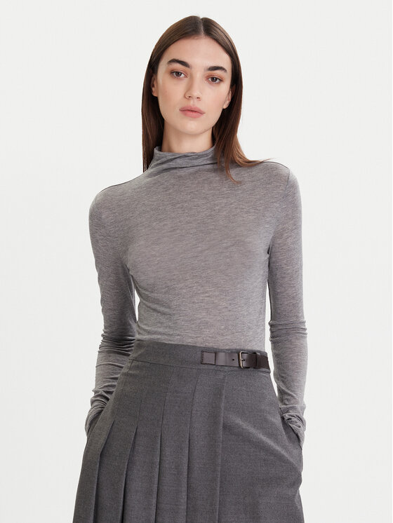 Calvin Klein Sweter LV044D239G Szary Slim Fit
