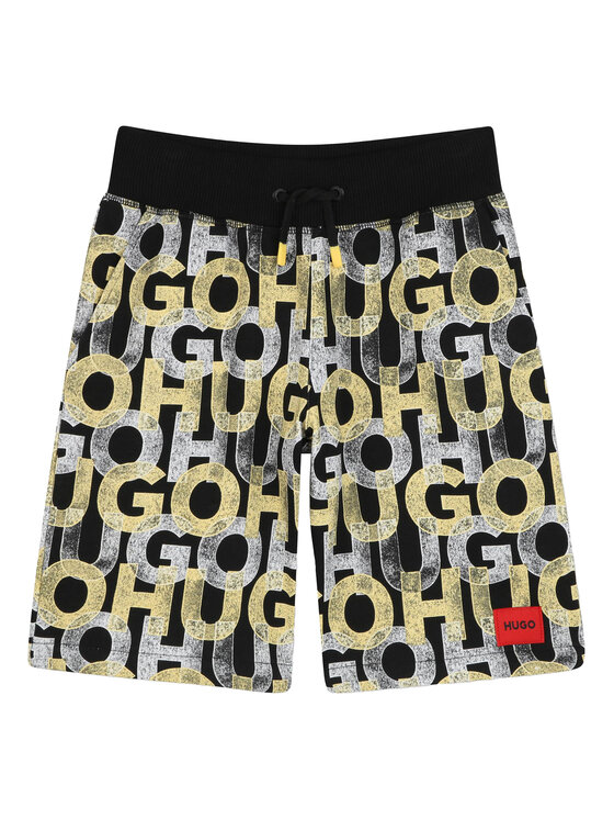 HUGO Szorty sportowe G00368 S Czarny Regular Fit