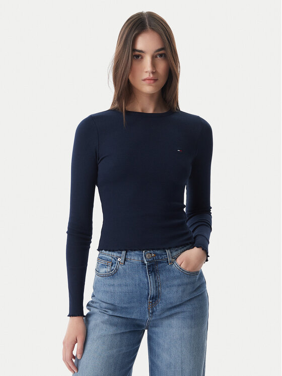 Tommy Jeans Bluzka DW0DW22783 Granatowy Slim Fit