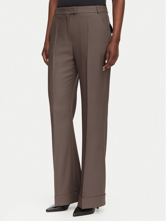 BOSS Spodnie materiałowe Talia5 50564488 Brązowy Regular Fit