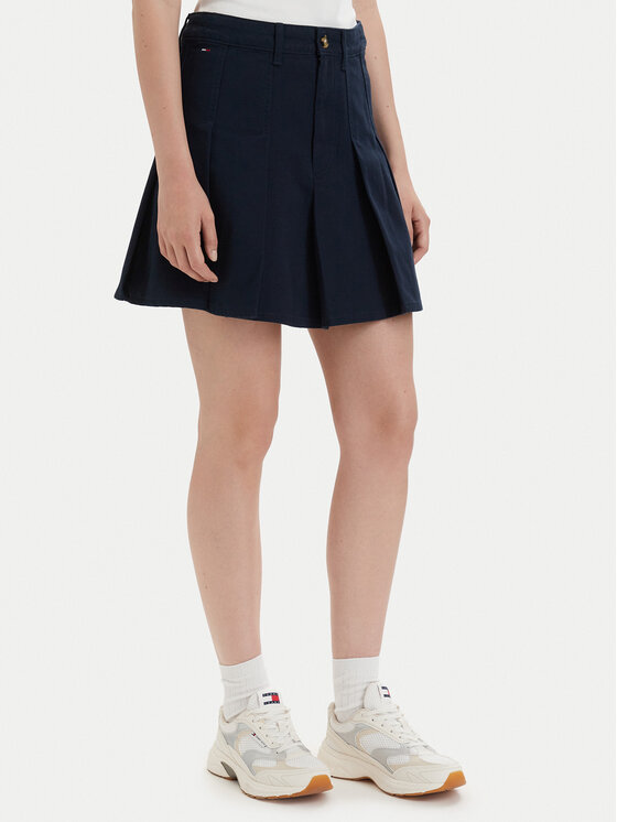 Tommy Jeans Spódnica plisowana DW0DW23149 Granatowy Regular Fit
